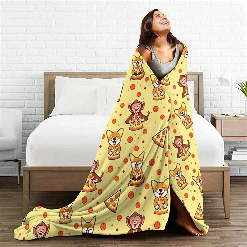 

Cute Corgi Navajo Cubre Camara Green Throw Blanket 3D Print On Demand Sherpa Super Comfortable For Sofa Thin Quilt