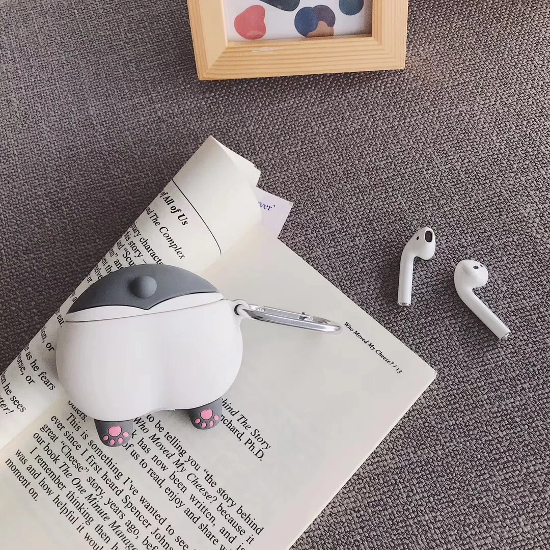 Для AirPods чехол 3D Забавный мультфильм Keki собака попка чехол для наушников для Airpods 2/i10/i11TWS Защитная крышка с крючок карабина