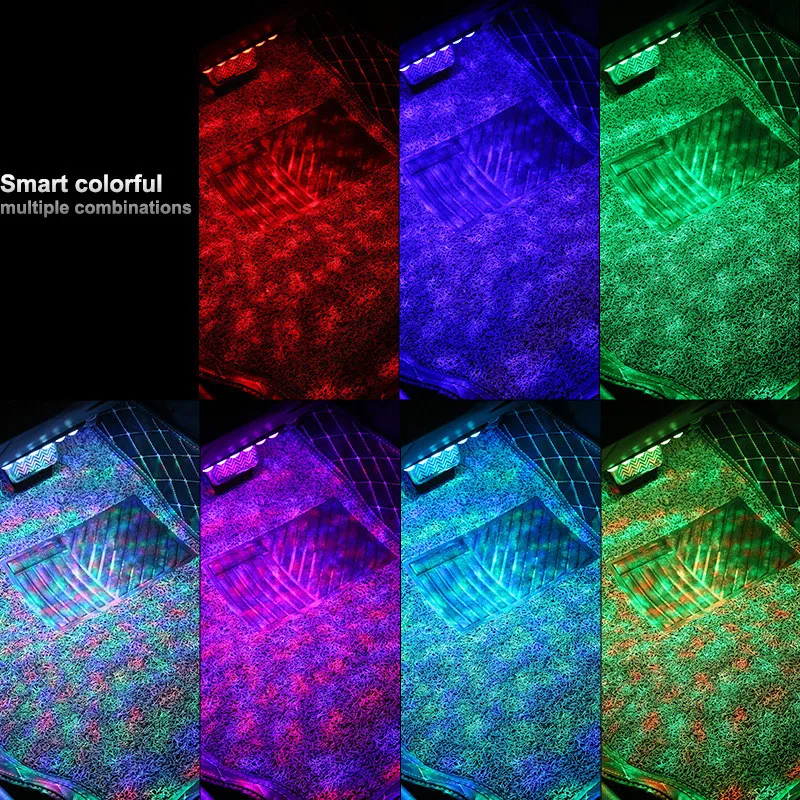 Автомобильный светодиодный напольный светильник для ног сигарет адаптер