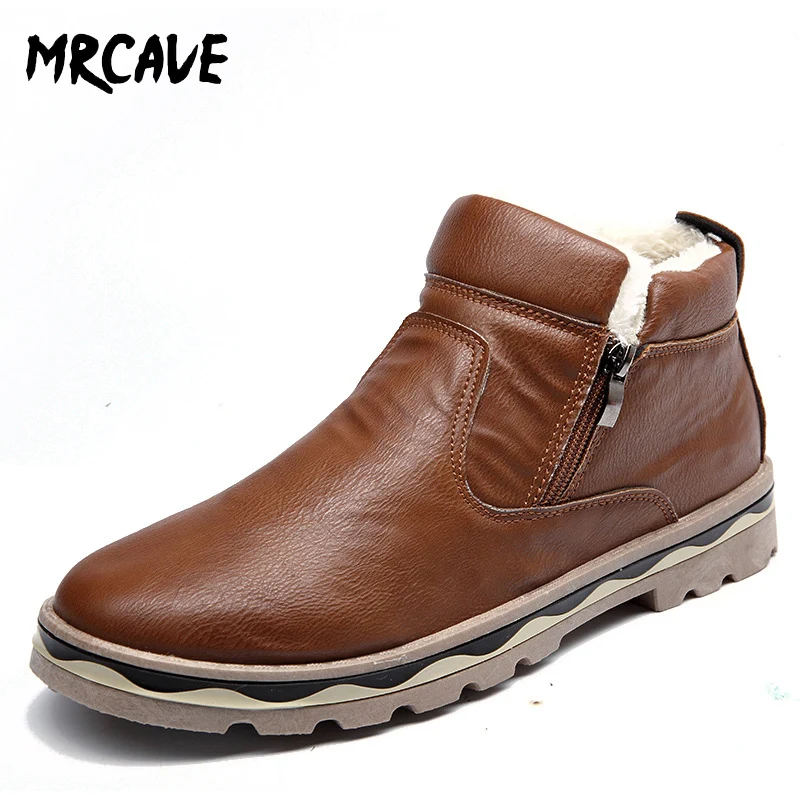 MRCAVE/Новые мужские зимние ботинки удобная повседневная обувь теплая плюшевая