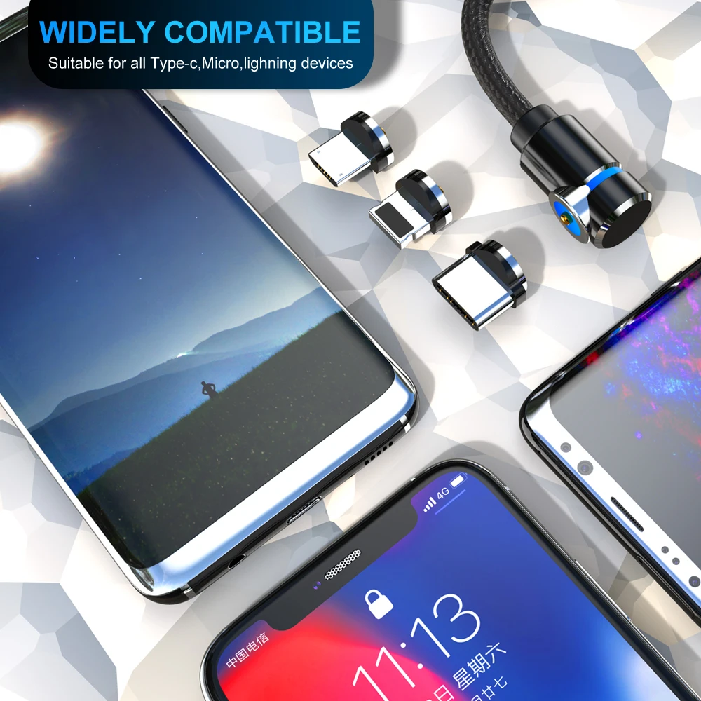 Магнитный кабель Vanniso 2 м 4 А для iPhone XS X XR 7 Micro USB быстрое зарядное устройство Type C