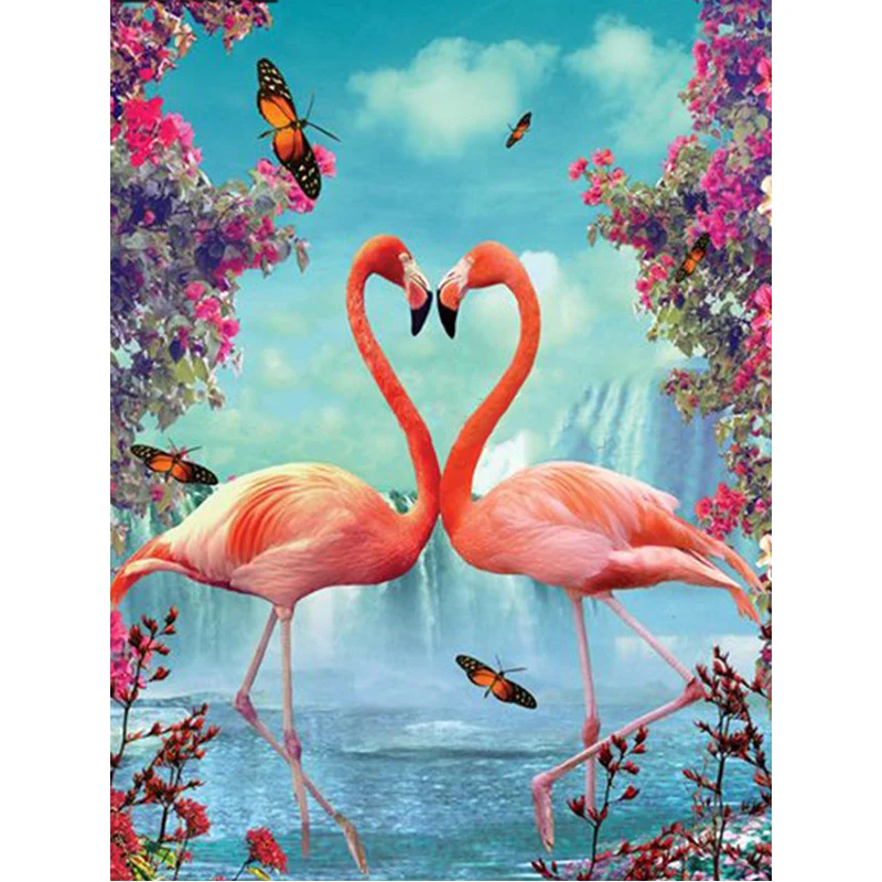 

Pink Flamingo Kits Full Square 5D Diamond Painting Resin Mosaic Animal Embroidery Decoration Full Round Drill Cross Stitch Gift