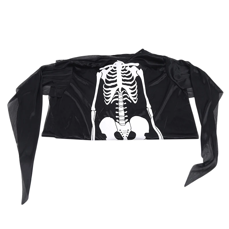3D для взрослых и детей страшный Скелет на Хэллоуин Костюмы косплея Прозрачное