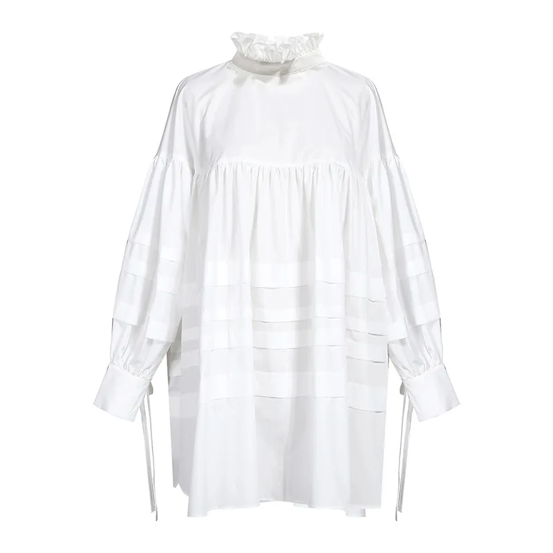 Кружевная белая женская рубашка новинка 20 Осеннее милое свободное корейское