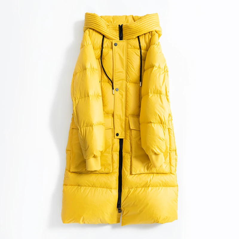 Женский зимний пуховик пальто на 90% белом утином пуху новая женская зимняя куртка