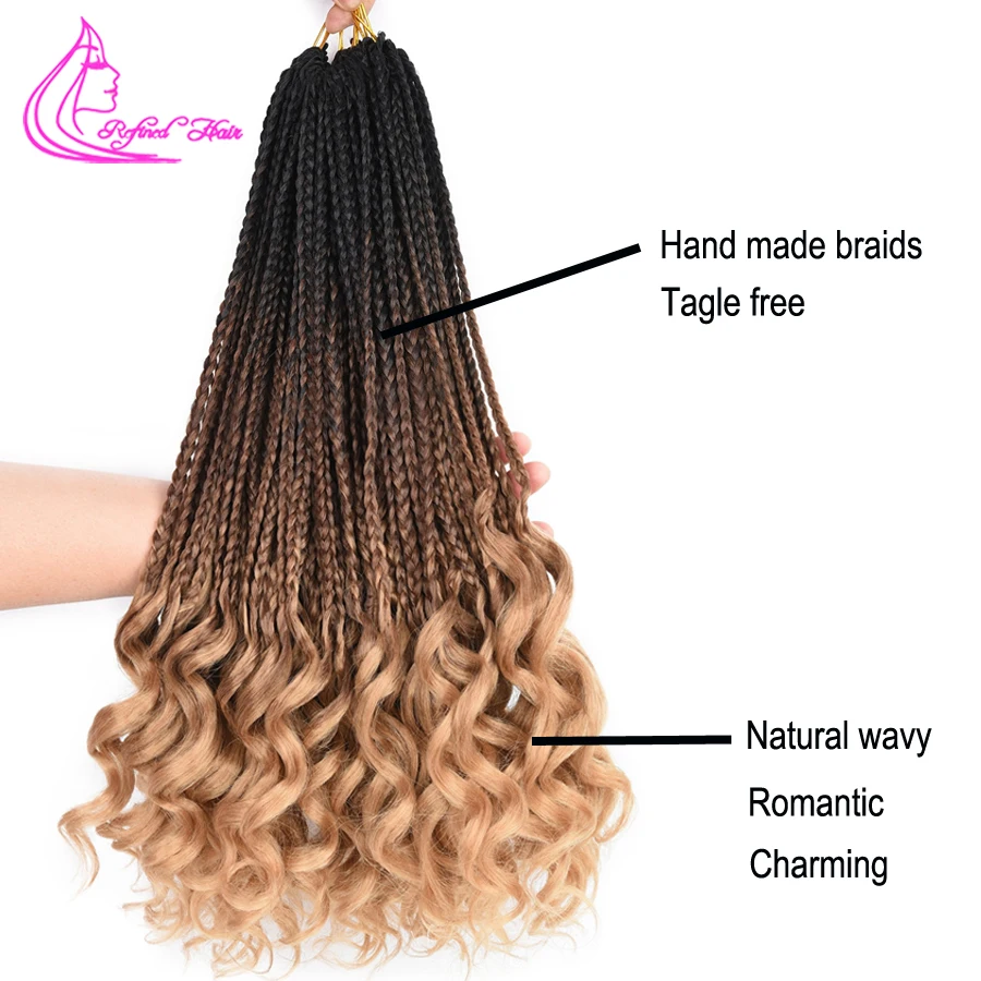 Рафинированный Уход за волосами богиня коробка Косы с крючком вьющиеся