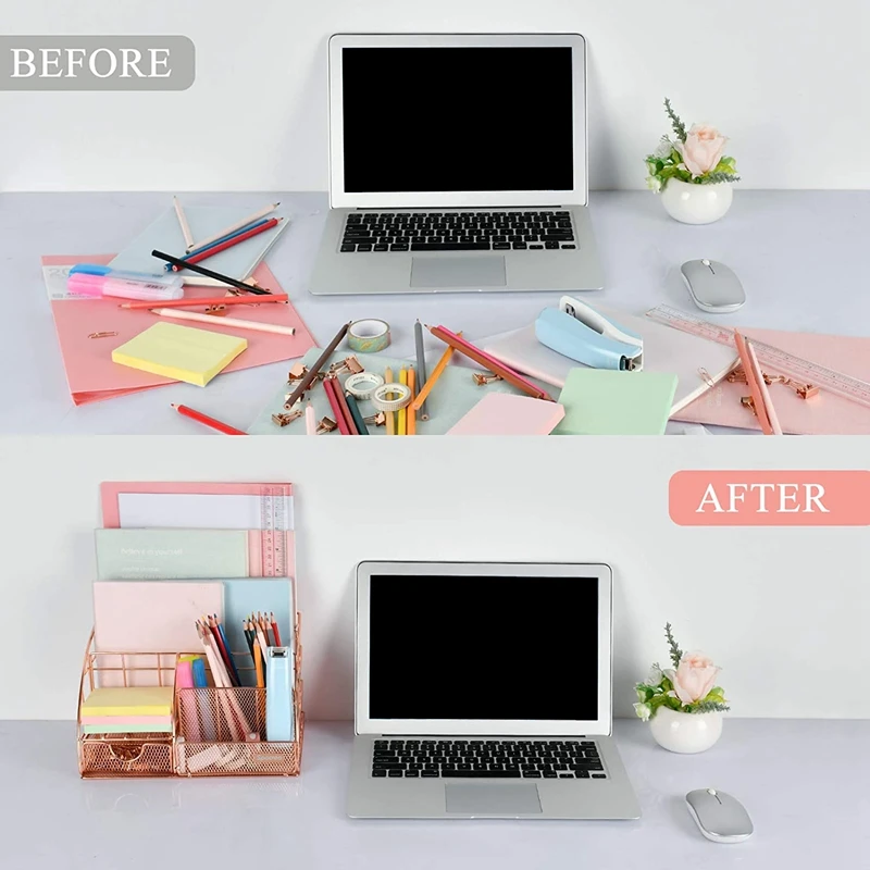 

Multi Purpose Desktop Storage Box with Pen Holder Paper Storage Box and Desk Drawer Storage Box for Office Bedroom