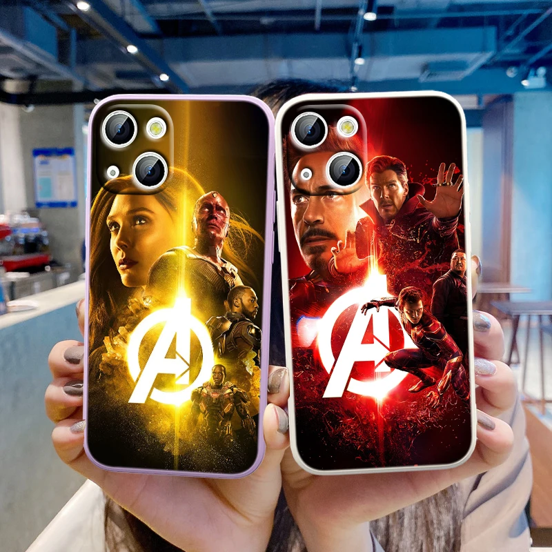 

Marvel Avengers Hero colorful For Apple iPhone 13 12 Mini 11 Pro XS MAX XR X 8 7 6S SE Plus Liquid Soft Cover Phone Case