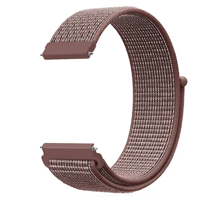 Smokey Mauve 20 мм 22 мм часы нейлоновый ремешок для Huami Amazfit BipSport петля ремешок для Huami Amazfit GtR 47 мм 42 мм ремешок/Stratos/Pace - Цвет ремешка: Smokey Mauve