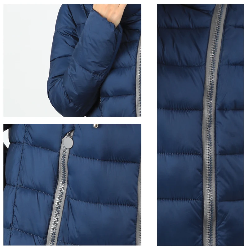 

Women's Down Jacket Parka warm Cotton Quilted Coat long plus Oversize Female With Hood Quality Clothes WindProof Puffer 17-88-2