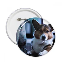 corgi dog pet animal lonely picture round pins badge button clothing decoration 5pcs gift