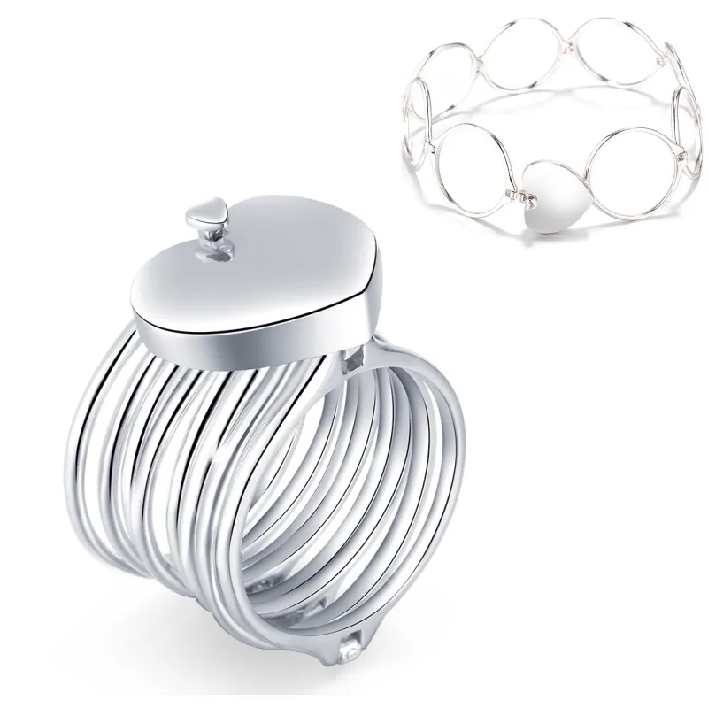 Любовь сердце кулон палец кольца для мужчин и женщин браслеты с подвесками