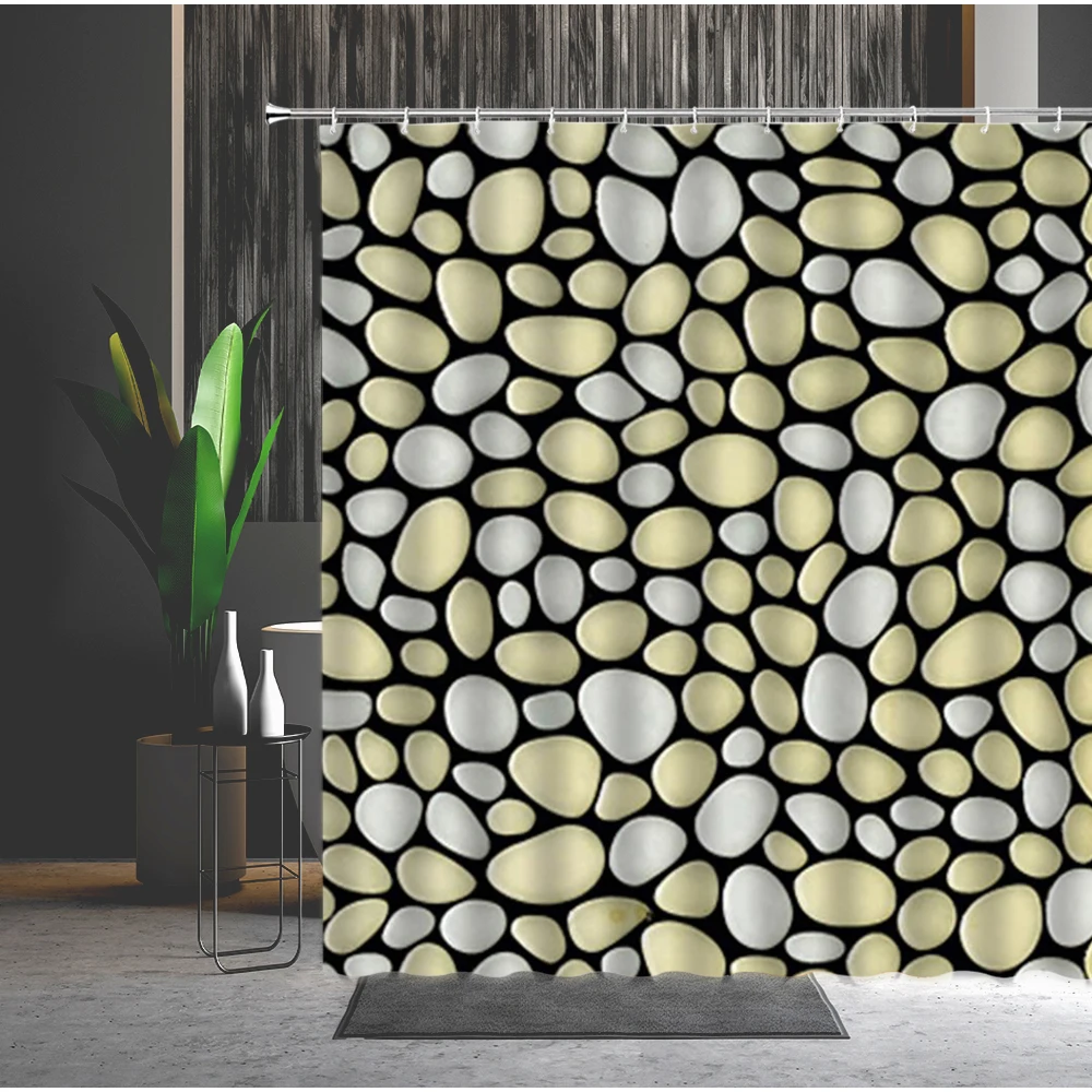 Ретро-занавеска для душа каменная кирпичная стена булыжник 3D печать экран ванной