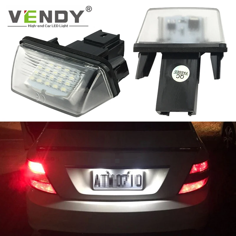 2 шт. светодиодсветильник лампы для номерного знака Peugeot 206 207 306 307 308 406 407 5008 3008 Partner