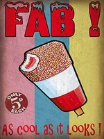 ice cream fab lolly vintage shop kitchen cafe food large metal poster tin sign aluminum metal sign 12x16 inches