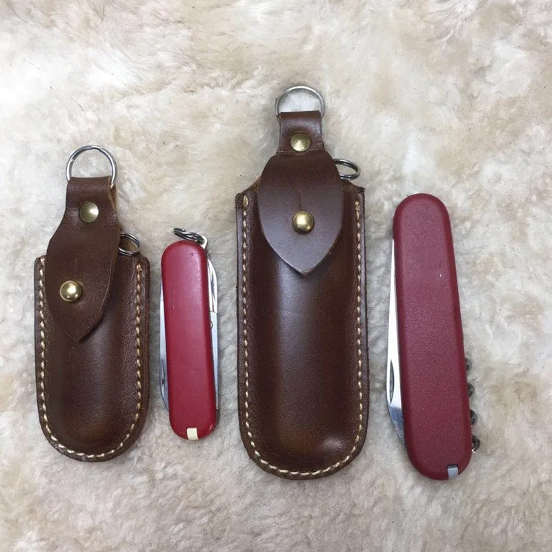 

Swiss Army Knife Case Crazy Horse Leather Case Scabbard for 58/84/91/111mm VICTORINO Password Wigo happiest