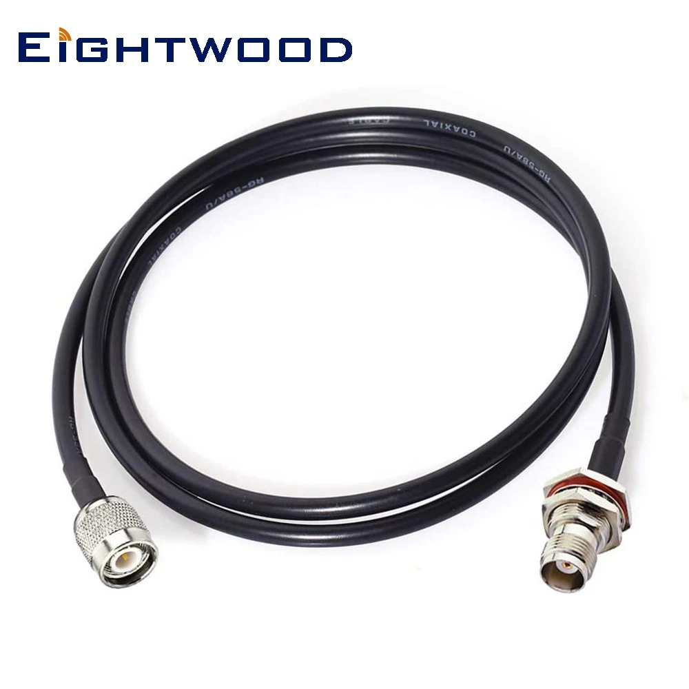 Eightwood Antenna Cable TNC Male to Female RG58 1m for Trimble Topcon Leica Sokkia GNSS RTK Receiver Marine Boat GPS Navigation