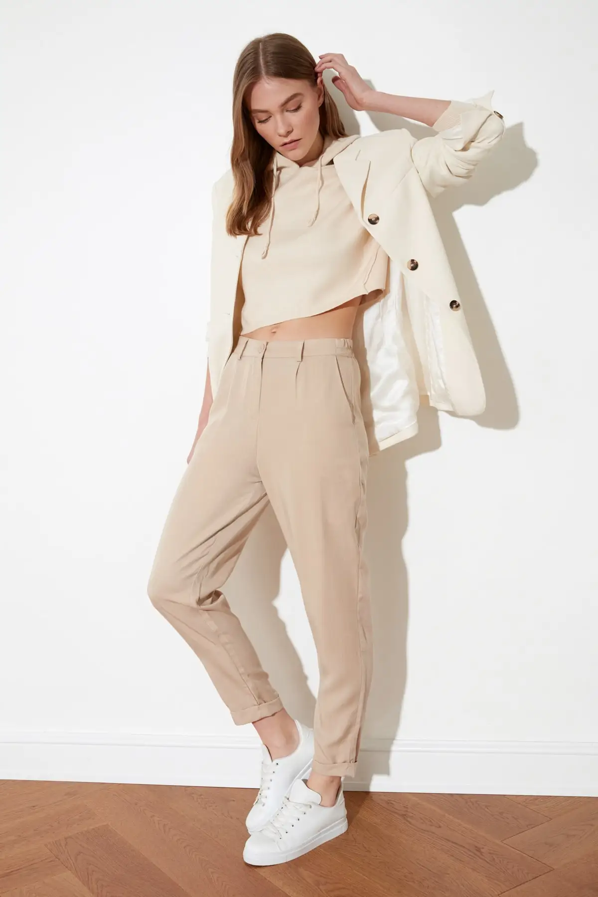 Trendyol черные брюки моркови лиоцелл TOFSS19ST0009|Брюки| |