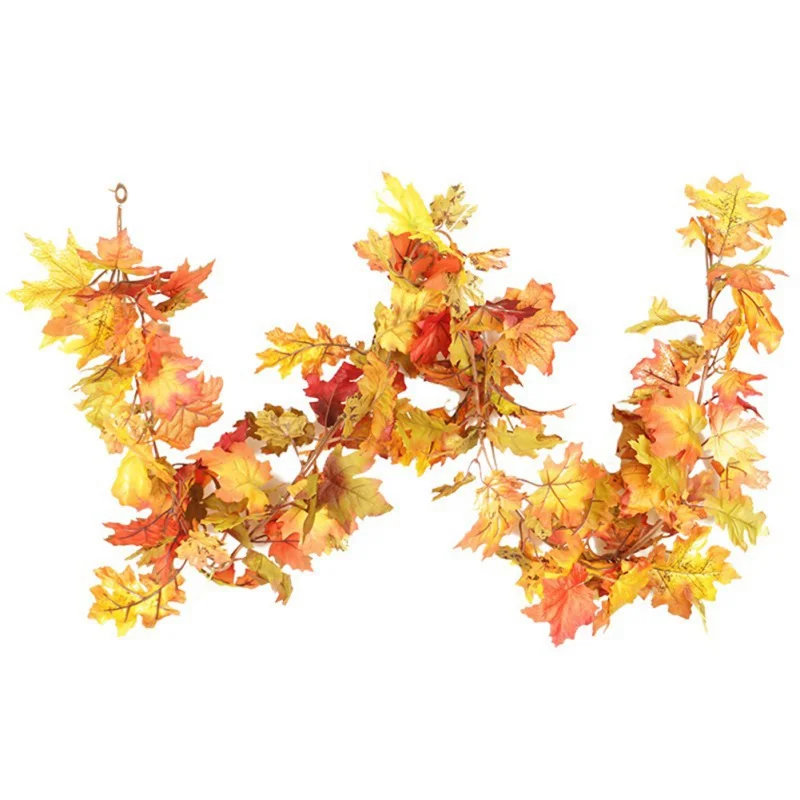 

70Inch Artificial Maple Leaf Rattan DIY Hanging Vines Plants Wreath Garland For Indoor Outdoor Fall Harvest Thanksgiving Wedding