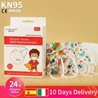 FPP2 симпатичная детская 5-слойная маска KN95 детская Пылезащитная маска с фильтром KN95 FFP2 лицевая маска для мальчиков и девочек CE респиратор автомобиль динозавр ffp2mask