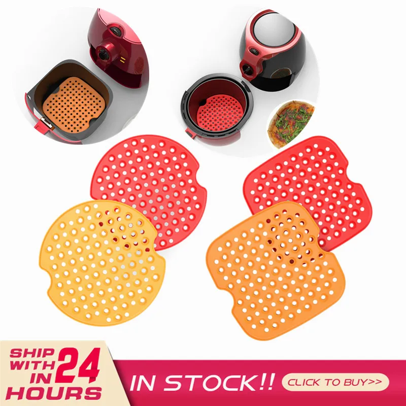 

Non-Stick Silicone Reusable Air Fryer Lined Square With Non-slip Heat Resistant Baking Mat Oven Cooking Accessories For Kitchen