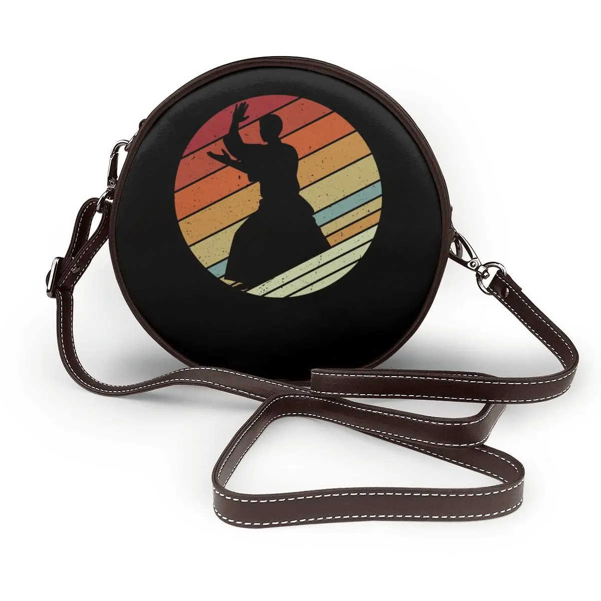 

Aikido Shoulder Bag Stylish Leather Business Round Bag Student Bulk Purse