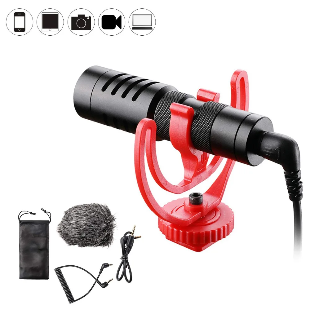 YICHUANG YC-VM100 Universal Compact On-Camera Video microphone 3.5mm for Nikon Canon Sony DSLR Cameras and Camcorders iPhone | Электроника