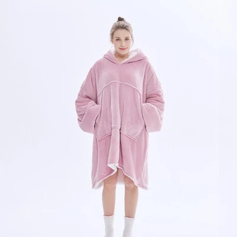 Женское одеяло свитшот халат Зимние толстовки уличные пальто с капюшоном теплый