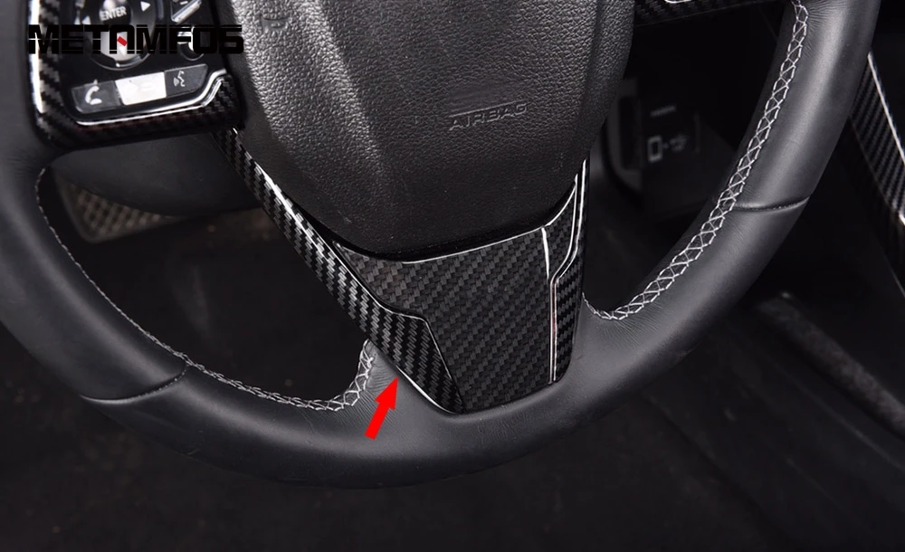 Для Honda Civic Sedan 2016-2018 2019 углеродное волокно рулевое колесо накладка декоративная