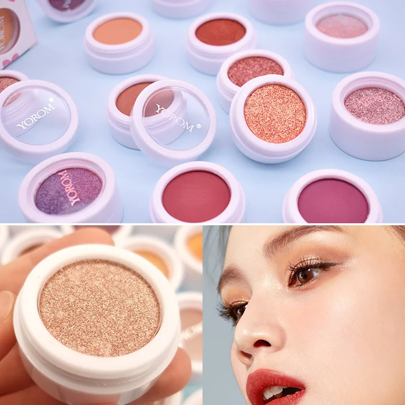 YOROM металлические блестящие тени для век Палитра стойкая водостойкая мягкая