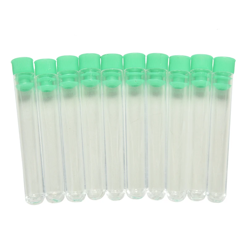 

Laboratory hard plastic tube polystyrene test tubes high transparency clear tubes with green cap stopper school lab supply 10PCS