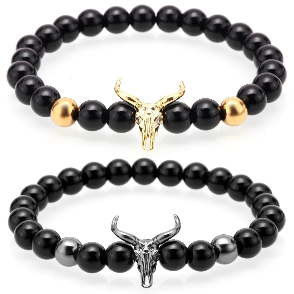 Очаровательный браслет для мужчин золотые браслеты женщин натуральный камень