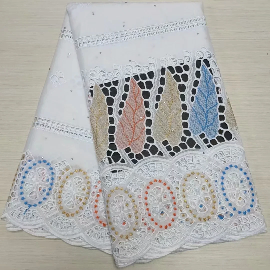XIUYSAI африканская швейцарская вуаль кружева с отверстиями в Швейцарии Белая 100%