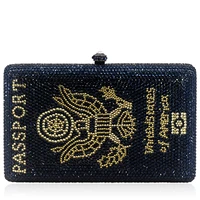 bag for women america passport clutch diamond evening bags crystal rhinestone customized purse cocktail party bags