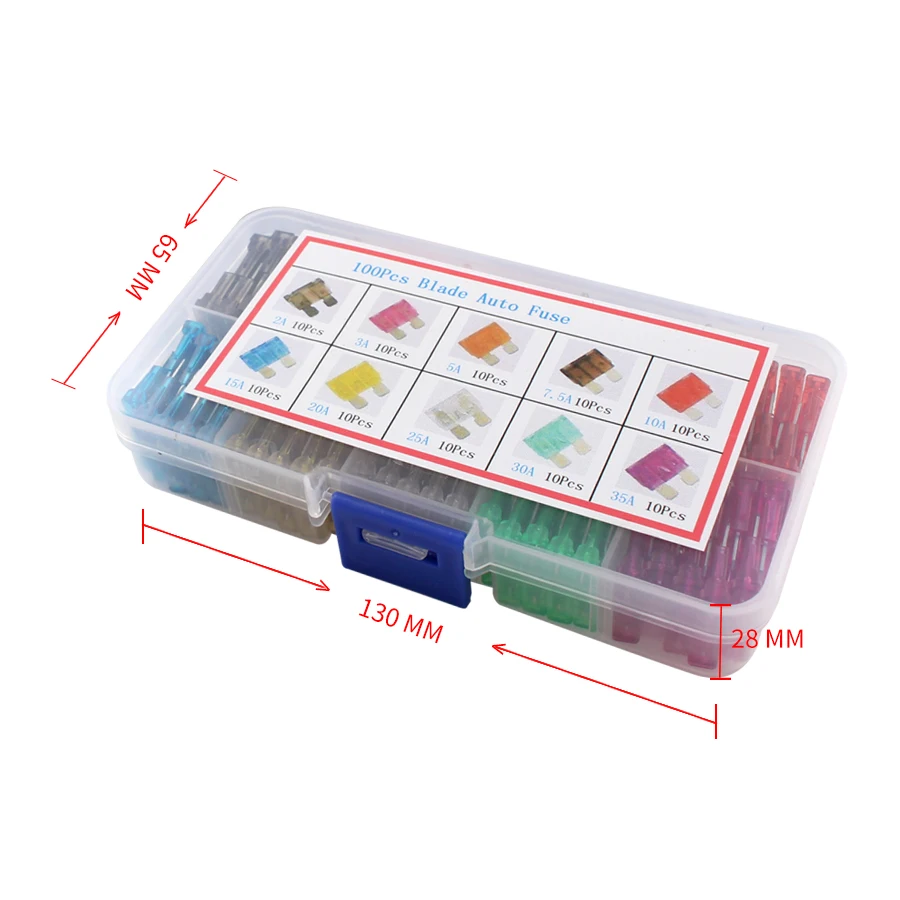 Набор предохранителей для автомобиля 10 значений 2 А 3 5 100 15 20 25 30 35 | Обустройство