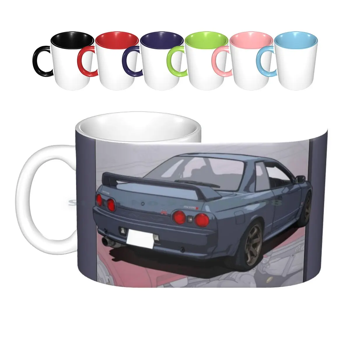 

Фоновая керамическая кружка Skyline R32 с Rb26, кофейные чашки, кружка для молочного чая, Nissan Skyline R32 R32 Skyline Touge