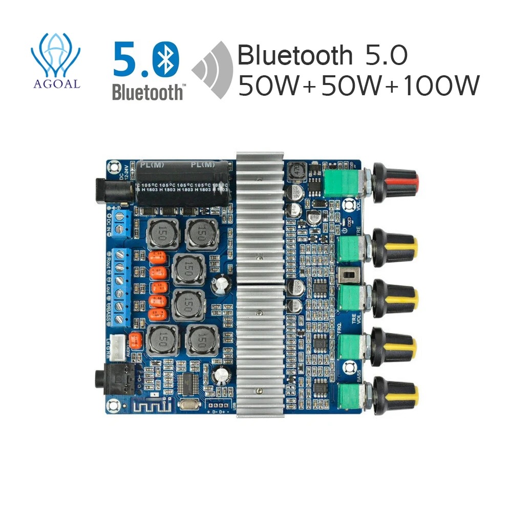 Плата усилителя сабвуфера TPA3116 2 1 каналов высокая мощность Bluetooth 5 0 усилители