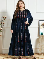 eid winter velvet dresses for women abaya dubai pakistani turkey islam arabic muslim hijab dress robe musulmane longue morocco