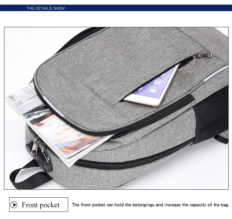 Anti Theft человек рюкзак USB заряженный ноутбук большой bagpack дорожная сумка для Для мужчин школьников мальчиков и девочек mochila hombre