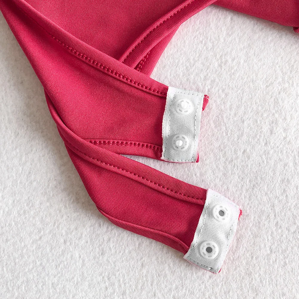 Модные женские облегающие костюмчик боди Песочник с длинным рукавом Дамские