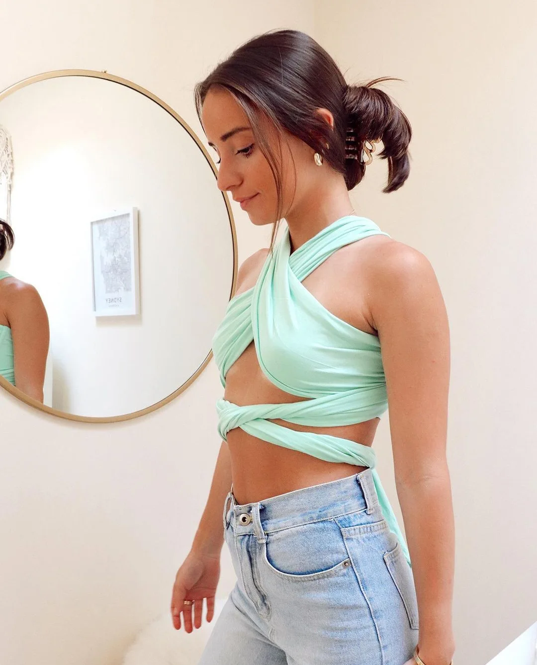Tops de verano DIY para mujer, gran oferta 2025, estilo Y2K, top corto con cuello halter y tirantes finos, camisola deportiva para mujer, ropa de fiesta en la playa