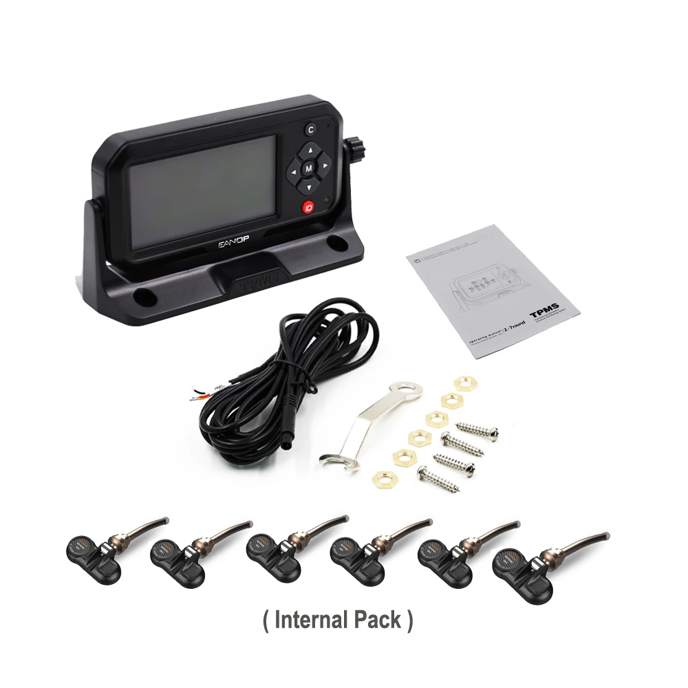 EANOP грузовик автомобиль беспроводной TPMS ЖК-дисплей в режиме реального времени система мониторинга давления в шинах 6 шт. внешние внутренние датчики для 6 шин