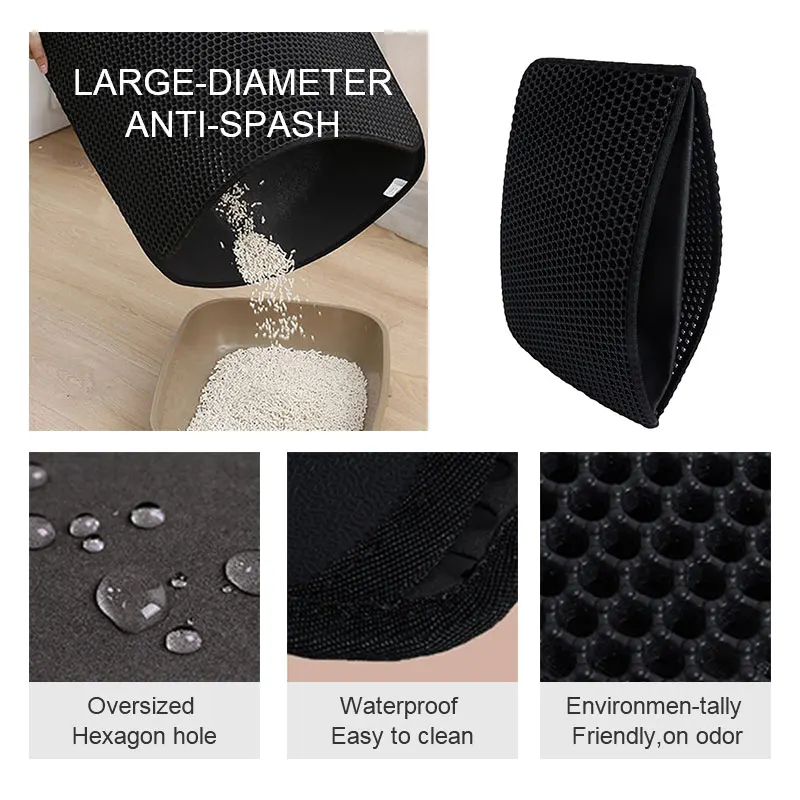 Складной коврик для кошачьего туалета водонепроницаемый двухслойный подстилка