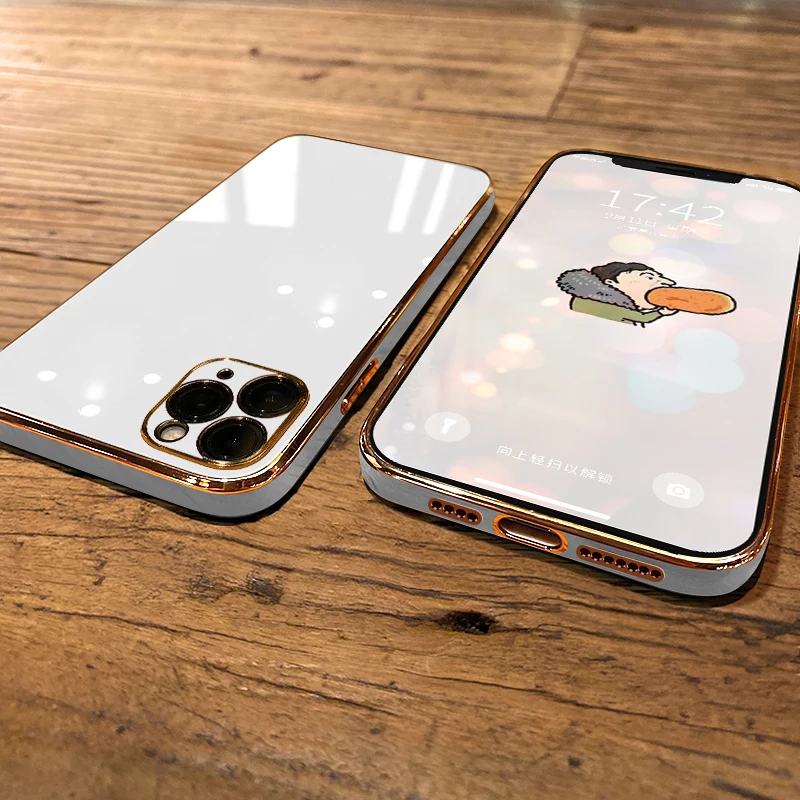 Luxury Gold Plating Electroplating Case For iPhone 11 12 Pro Max Mini X XR XS Max 8 7 6s 6 Plus SE 2020 Soft Silicone Cover Case