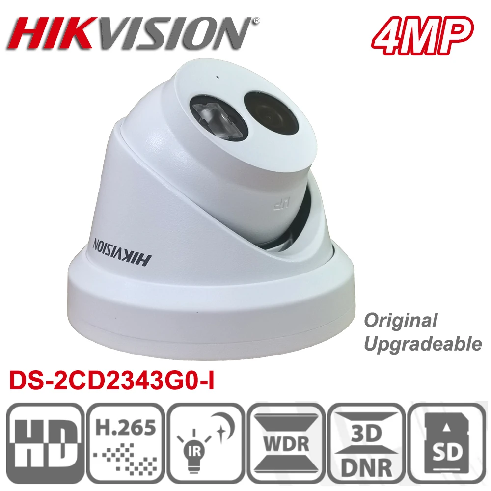 Оригинальная Hikvision DS-2CD2343G0-I 4MP H.265 WDR IR IP67 револьверная сетевая CCTV IP камера POE |