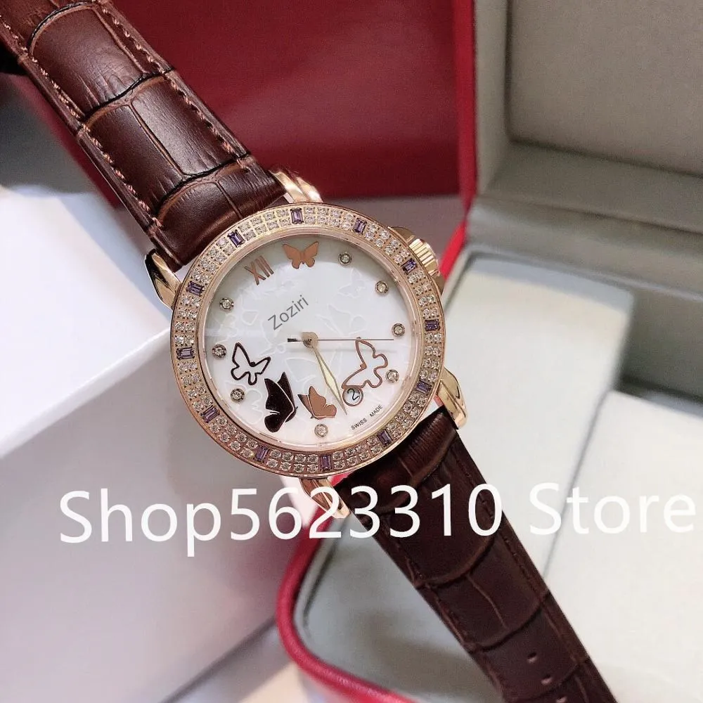 Роскошные новые женские кварцевые часы с бабочкой перламутровыми ракушками