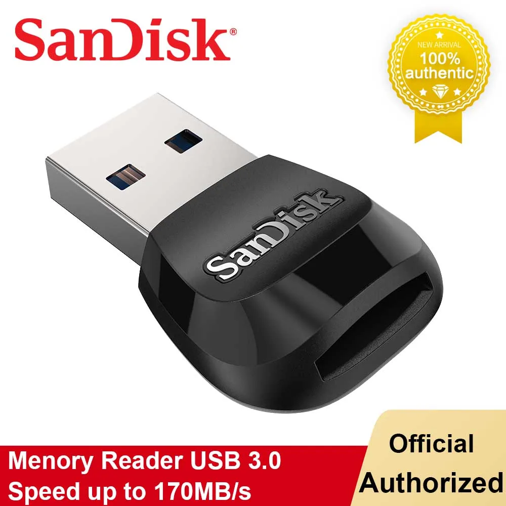 

Устройство для чтения карт памяти Micro SD SanDisk MobileMate USB 3,0, скорость чтения карт памяти до 170, стандартная скорость чтения карт памяти Micro SDHC Micro ...