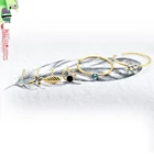 Новинка 2022, 6 разных кристаллов, шпильки для носа с золотым покрытием, искусственное серебряное кольцо для пирсинга в носу, тонкое бриллиантовое кольцо для носа 22G