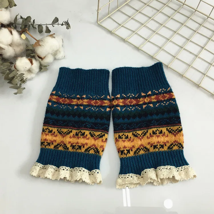 

Fashion 2020 Spring Girl's Gaiters Camouflage Hue Thick Woolen Leg Warmers Womens Knee High Socks And Boot Cuffs Gaiters