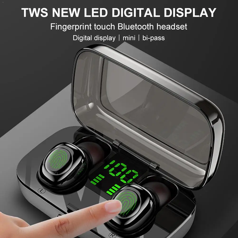 TWS IPX6 светодиодный цифровой Bluetooth 5,0 Спортивные Беспроводные наушники HIFI DSP CVC шумоподавление Музыкальная гарнитура для Xiaomi huawei samsung